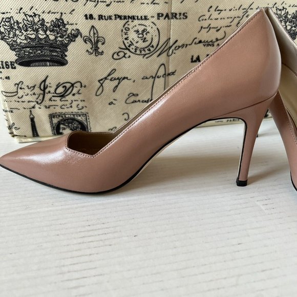 Theory Hexa Pumps US 9/40 Deep Salt Pink Pointy All Leather NWB - Picture 2 of 9